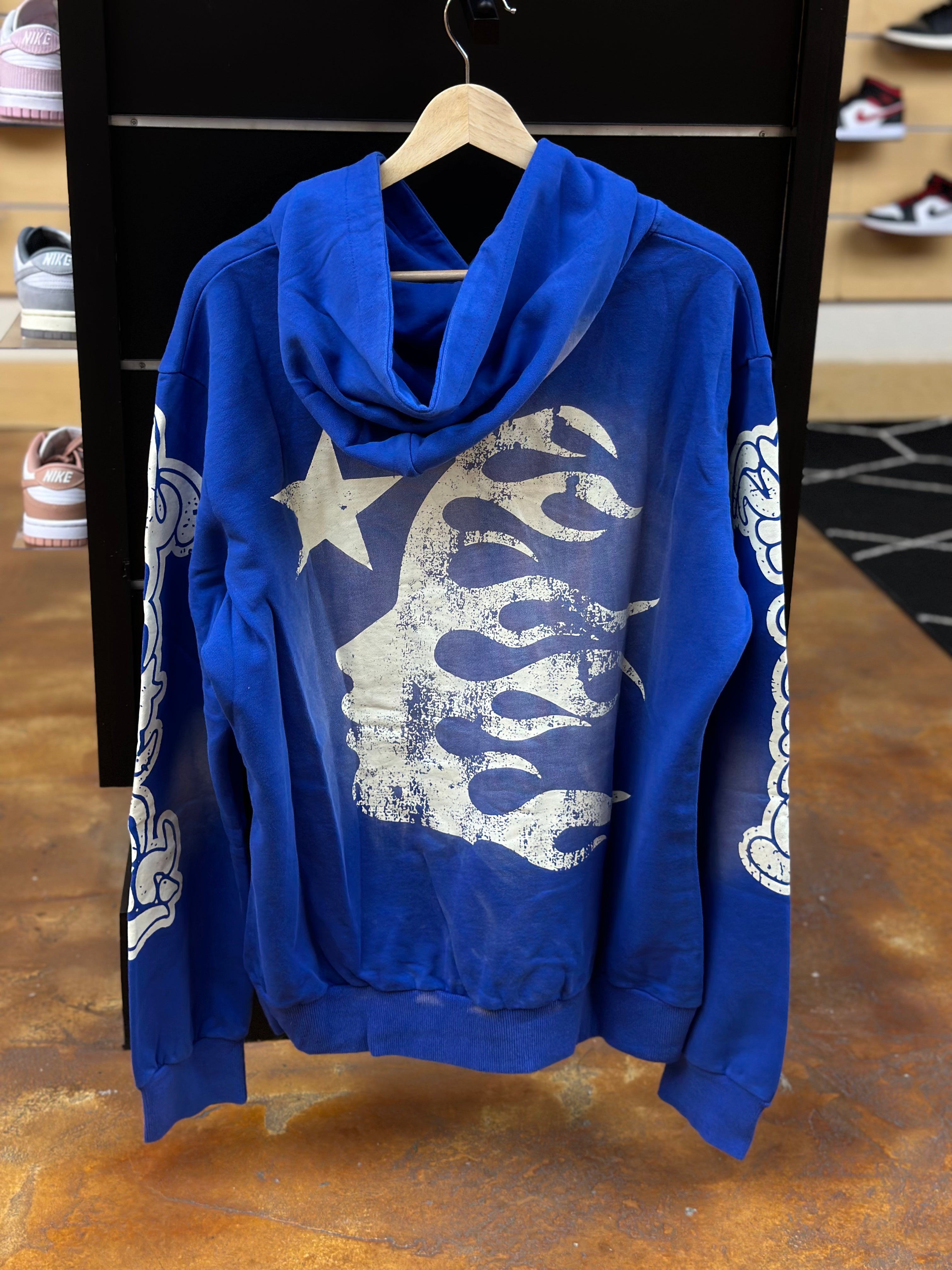 HELLSTAR BLUE HOODIE BACK HIT